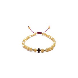 Pulsera de madre perla con cruz de hematita
