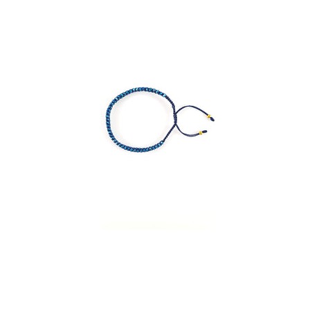 Pulsera tejida entrelazado azul