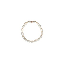 Pulsera perla barroca con cruz de hematita