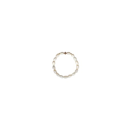 Pulsera perla barroca con cruz de hematita