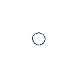 Pulsera de cristal azul metalico con ojo turco al centro