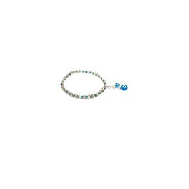 Pulsera cristal azul cielo y golden