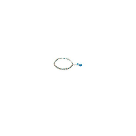 Pulsera cristal azul cielo y golden