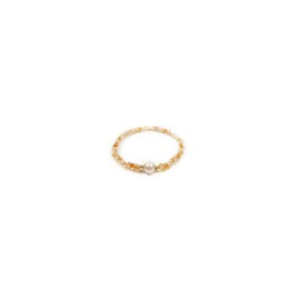 Pulsera cristales bicolor perla al centro