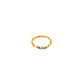 Pulsera de agata cornalina con turquesa al centro