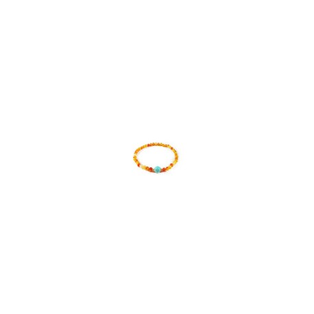 Pulsera de agata cornalina con turquesa al centro