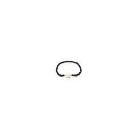 Pulsera cristal negro con perla barroca al centro