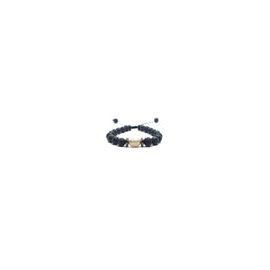 Pulsera para hombre de piedra volcánica con perla