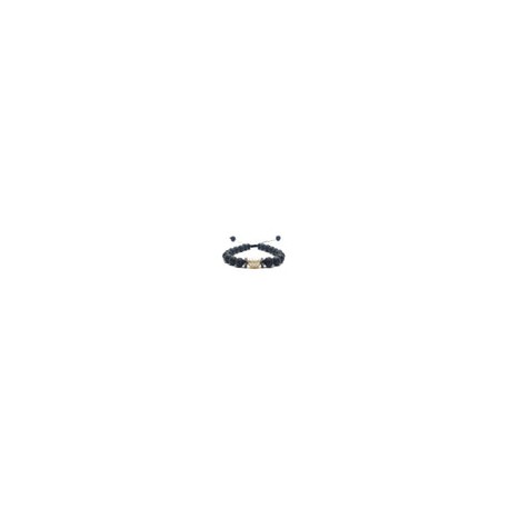 Pulsera para hombre de piedra volcánica con perla