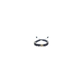 Pulsera para hombre de piedra volcánica con perlas