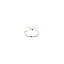 Pulsera de perla natural arroz con cruz de hematita