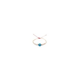 Pulsera de perla natural arroz con ojo turco