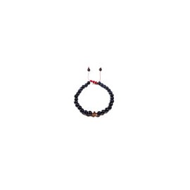 Pulsera de aventurina 6 mm con cruz de hematita rosa