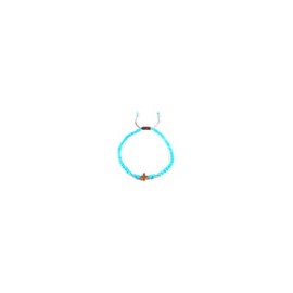Pulsera de turquesas con cruz de hematita rosa