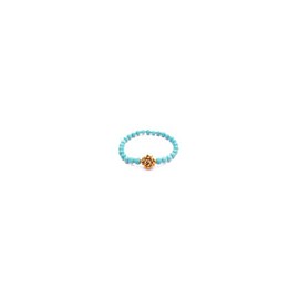 Pulsera turquesa con esfera dorada