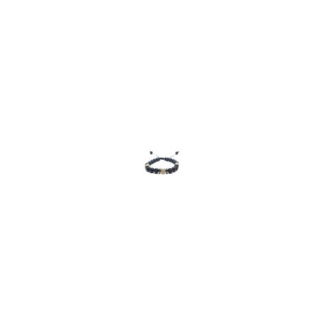 Pulsera para hombre de piedra volcánica con perlas