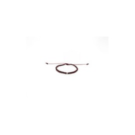 Pulsera de granate con esfera de plata al centro