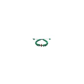 Pulsera de malaquita con cruz de plata al centro