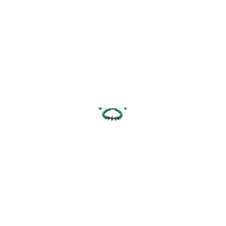 Pulsera de malaquita con cruz de plata al centro