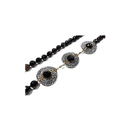 Collar de ágatas con dijes de cristal