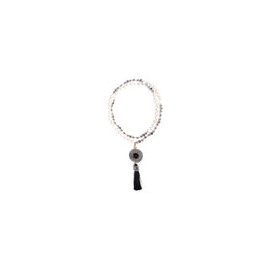 Collar de perlas dije engastado y borla negra
