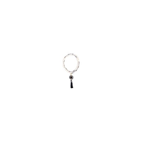 Collar de perlas dije engastado y borla negra