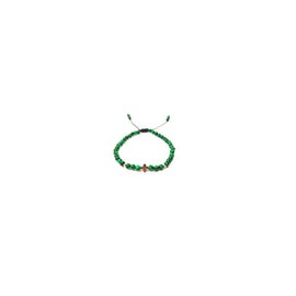 Pulsera de malaquita con cruz