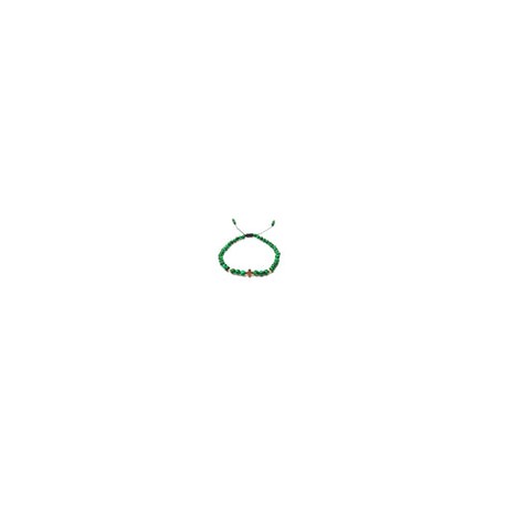 Pulsera de malaquita con cruz