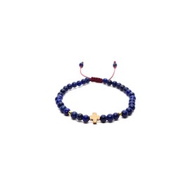 Pulsera de lapislázuli con cruz de hematita