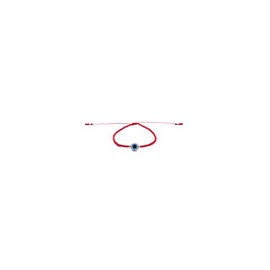 Pulsera cabalística ojo turco blanco plano