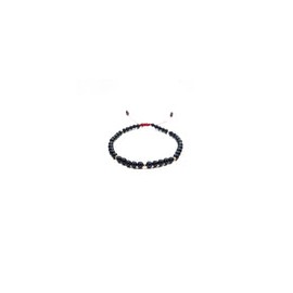 Pulsera de acerina azul para hombre con puntos de oro