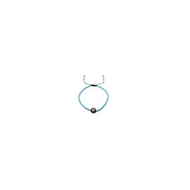 Pulsera azul mate con ojo turco negro