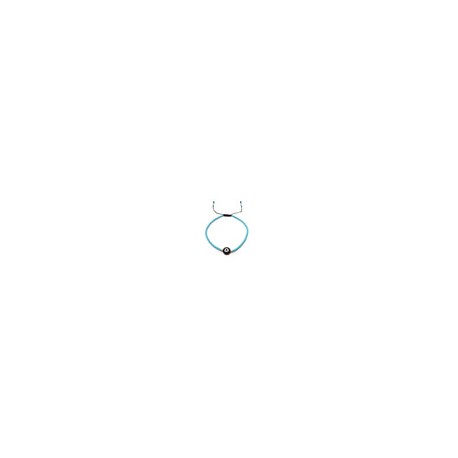 Pulsera azul mate con ojo turco negro