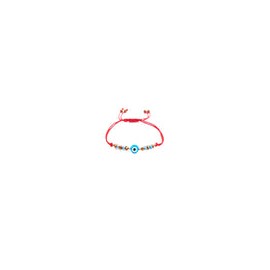 Pulsera azul engarzada con cristal y ojo turco
