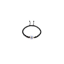 Pulsera Tejida Color Negro con Mariposa