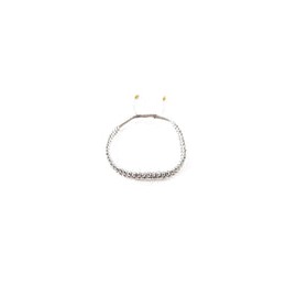 Pulsera tejida entrelazado plateado
