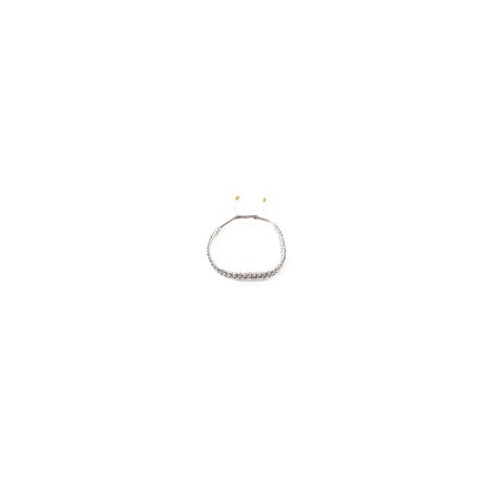 Pulsera tejida entrelazado plateado