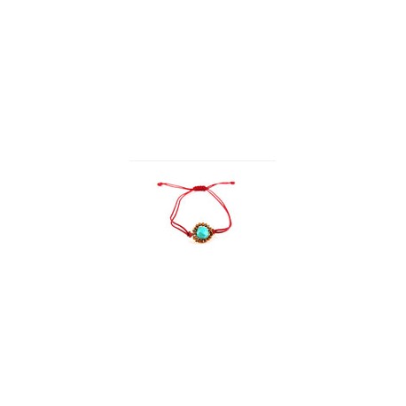 Pulsera vino con turquesa engastada y cristales