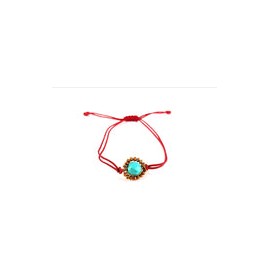 Pulsera vino con turquesa engastada y cristales