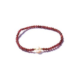 Pulsera Mujer Granate y Perla Natural Ideal para Regalar