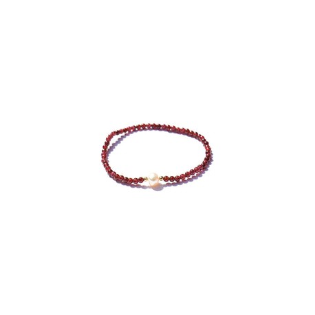 Pulsera Mujer Granate y Perla Natural Ideal para Regalar