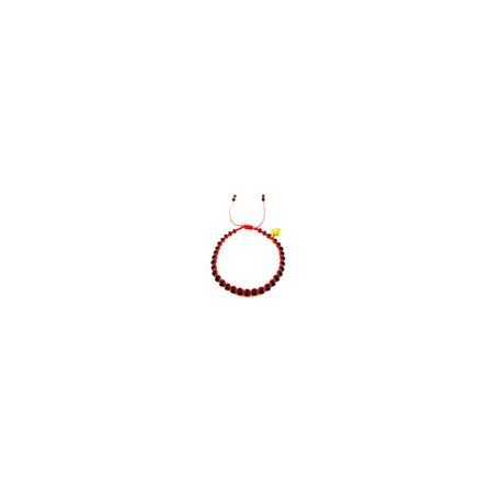 Pulsera cristal negro con medalla de San Benito