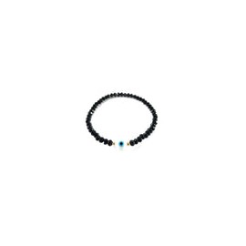 Pulsera cristales negros ojo turco redondo