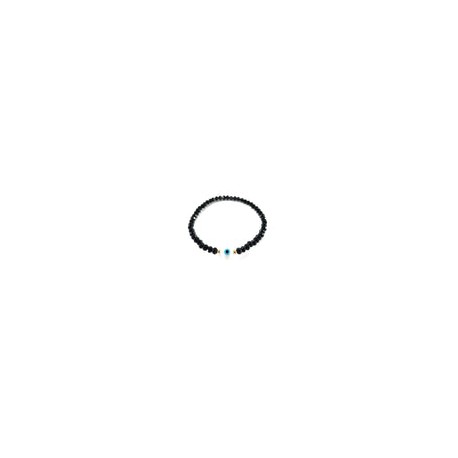 Pulsera cristales negros ojo turco redondo