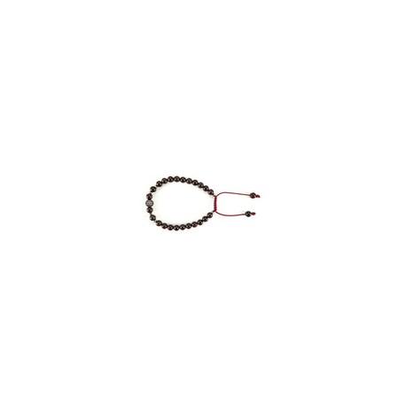 Pulsera Hombre con Piedra Natural Granate y Esfera de Micro Pavé