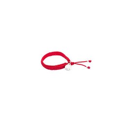 Pulsera tejida roja ancha
