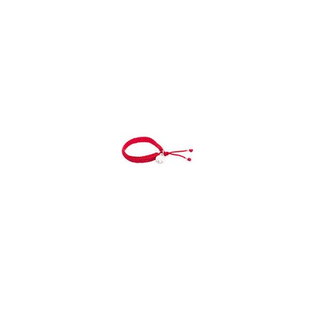 Pulsera tejida roja ancha