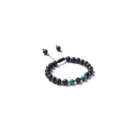 Pulsera de Piedra Volcánica con Esfera Micro Pavé