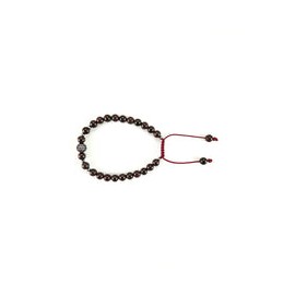 Pulsera Hombre con Piedra Natural Granate y Esfera de Micro Pavé