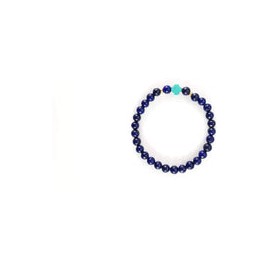 Pulsera para Hombre Piedra Natural Lapislázuli con Cruz Turquesa al Centro
